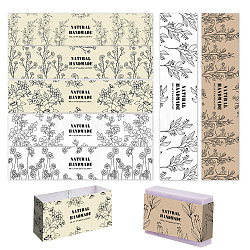 PH Pandahall 90 Stück Pflanzen-Seifenverpackungen, 9 Arten von Seifenverpackungspapier, Seifenverpackung, Papierband, vertikales Seifenpapieretikett, Seifenhülsenabdeckungen für selbstgemachte Seifenstückverpackungen, 8.2 Zoll