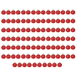 Emaille Anhänger Legierung, flach rund mit Konstellation / Sternbild, Licht Gold, rot, Löwe, 15x12x2 mm, Bohrung: 1.5 mm, 100 Stück / Karton