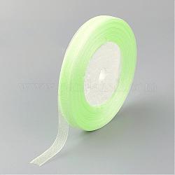 薄地オーガンジーリボン  リボンのDIY素材  淡緑色  1/2インチ（12mm）  500ヤード（457.2M）