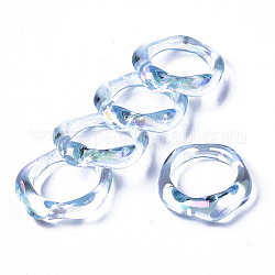 Transparente Harzfingerringe, ab Farbe plattiert, Licht Himmel blau, uns Größe 6 3/4 (17.1mm)