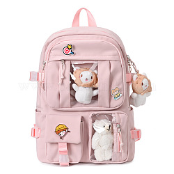 Нейлоновые рюкзаки, с чистым окном, для студентки девушки, розовые, 43x30x13 см