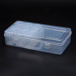 Polypropylene Plastic Bead Storage Containers, Removable, 10 Compartments Contain Bottles, Rectangle, Clear, 25.8x13x6cm, Bottle Capacity: 60ml(2.02 fl. oz)
