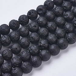 Fili di perle di roccia lavica naturale, tinto, tondo, 8~8.5mm, Foro: 1 mm,circa47pcs/filo, 15.1 pollici (38.5 cm)