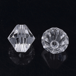 Perles en acrylique transparente, Toupie, clair, 15.5~16x15.7mm, Trou: 2.5mm, environ 315 pcs/500 g