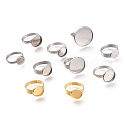 304 impostazioni dell'anello del rilievo in acciaio inox, colore misto, vassoio: 10~20mm, diametro interno: 16.5~18mm