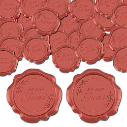 CRASPIRE 50pcs Be Our Guest Wax Seal Stickers Dark Red Decoration Stickers Vintage Adhesive Envelope Sealing Stickers for Wedding Gift Wrapping Birthday Greeting Cards Making Christmas