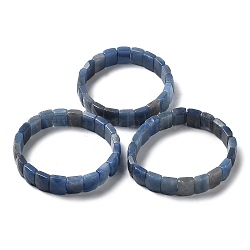 Bracelets extensibles en cyanite naturelle, facette, rectangle, 2-3/8 pouce (6 cm)