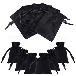Nbeads 12 pcs sacs de velours noir, 4.7x3.5