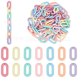 PandaHall Elite 140Pcs 7 Colors Acrylic U-shaped Open Link Ring, Quick Link Connector, Oval, for Jewelry Paperclip Chain Making, Mixed Color, 20.5x11x3.5mm, Inner Diameter: 14x4mm, 20pcs/color