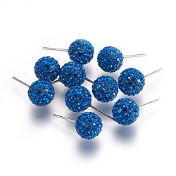 Подарки на день святого валентина 925 серьги-гвоздики из стерлингового серебра с австрийскими кристаллами и стразами для девочки, круглые, 243 _capri синий, 17x8 мм