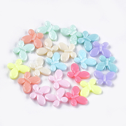 Opake Legierung Perlen, facettiert, Schmetterling, Mischfarbe, 13x17x4 mm, Bohrung: 1.8 mm, ca. 1315 Stk. / 500 g