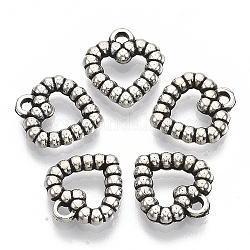 CCB Plastic Charms, for DIY Jewelry Making, Heart, Antique Silver, 14.5x13x3mm, Hole: 0.8~1.6mm, about 2200pcs/500g