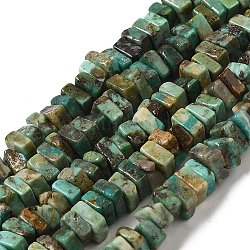 Fili di perline turchese naturale, quadrato, 4~6x4~6x2~3mm, Foro: 0.6 mm, circa 145~148pcs/filo, 16.14''~16.54'' (41~42 cm)