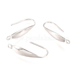316 Surgical Stainless Steel Earring Hooks, Ear Wire, with Vertical Loop, Silver, 20x4.5x1mm, Hole: 1.2mm, pin: 0.8mm