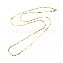 Placage ionique (ip) 304 collier chaîne à chevrons en acier inoxydable pour hommes femmes, véritable 18k plaqué or, large: 2 mm, 23.62 pouce (60 cm)