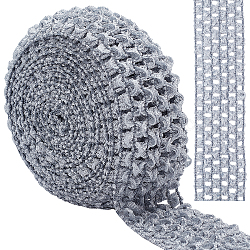 Gorgecraft 5M Polyester Ribbons, Elastic Crochet Headband, for Baby Headbands, Gray, 1-5/8 inch(40mm)