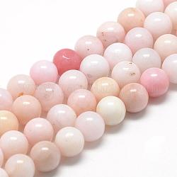 Natural Pink Opal Beads Strands, Grade A, Round, 6~7mm, Hole: 1mm, about 60~67pcs/strand, 15.7 inch