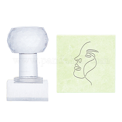 Acrylstempel, Zubehör für Seifenformen zum Selbermachen, Rechteck, Gesichtsmuster, Stempelmuster: 35x20mm