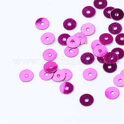 Accessori dell'ornamento paillette sfere di plastica, perle di paillettes, disco, camelia, 6x0.2mm, Foro: 1 mm, circa 30000pcs/500g