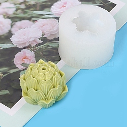 Diy Blumenkerzenformen aus Silikon, zur Herstellung von Duftkerzen, Lotus, weiß, 7x4.5 cm