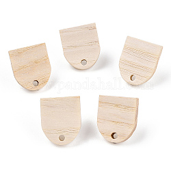 Fornituras de aretes de madera de fresno, con 304 perno de acero inoxidable, ventilador, 17x15mm, agujero: 2 mm, pin: 0.7 mm