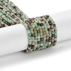 Natural Chrysoprase Beads Strands, Cube, Faceted, 2x2x2mm, Hole: 0.5mm, about 190~199pcs/strand, 15.47''(39.3cm)