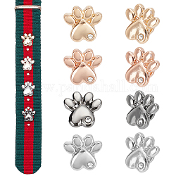 Pandahall elite 8 pz 4 colori borchie per cinturini per orologi con stampa artiglio di gatto in lega, chiodi in metallo per accessori per cinturini per orologi, colore misto, 1x1cm, 2 pz / colore