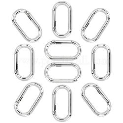 Gorgecraft 10pcs anillos de puerta de resorte de aleación de zinc, oval, Platino, 44x25x5mm, diámetro interior: 34.5x16 mm