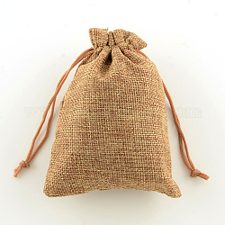 ポリエステル模造黄麻布包装袋巾着袋  ペルー  13.5x9.5cm