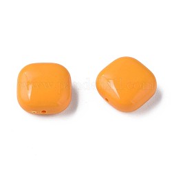 Непрозрачные акриловые бусины, квадратный, оранжевые, 15x15x7.5 мм, отверстие : 1.2 мм, Около 375 шт / 500 г