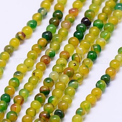 Natural Agate Round Beads Strand, Dyed, Mixed Color, 6mm, Hole: 1mm, about 62pcs/strand, 14.96inch