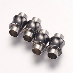 304 Magnetverschluss aus Edelstahl mit Klebeenden, Vase, Metallgrau, 16.5x10 mm, Bohrung: 6 mm