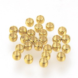 Intercalaire perles en 304 acier inoxydable, rondelle, véritable 24k plaqué or, 2x1.5mm, Trou: 1mm