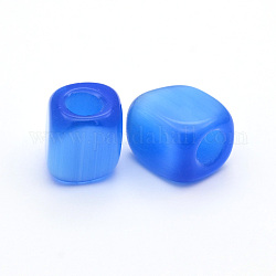 Cube Cat Eye Beads, Large Hole Beads, Royal Blue, 14~21x13~16x12~16mm, Hole: 6mm