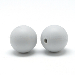 Perles focales en silicone écologiques de qualité alimentaire, ronde, gris clair, 18~20mm, Trou: 2mm