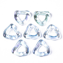 透明樹脂指輪  ABカラーメッキ  三角形  ライトスカイブルー  内径：11mm