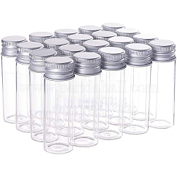 Benecreat 20pcs 15ml botellas de vidrio transparente botella de caramelo con tapa de rosca de aluminio frascos de muestra vacíos frascos de muestra para especias hierbas almacenamiento de artículos pequeños favores de la boda