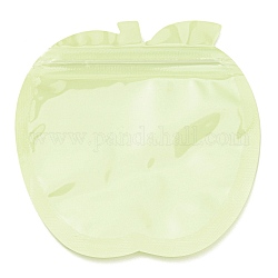 Пластиковая упаковка в форме яблока, пакеты с застежкой-молнией Yinyang, верхние пакеты с самозапечатыванием, зеленый желтый, 10.2x10.1x0.15 см, односторонняя толщина: 2.5 мил (0.065 мм)