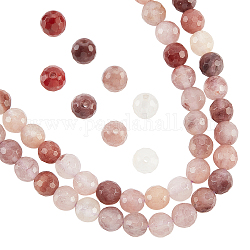 NBEADS 2 Strands about 122 Pcs Natural Quartz Crystal Beads, 6mm Quartz Round Beads Strands Faceted Loose Gemstone Beads for Bracelet Necklace Jewelry Making, Hole: 1mm