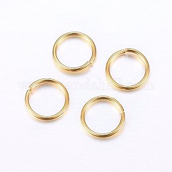 304 Edelstahl offenen Ringe springen, golden, 21 Gauge, 6x0.7 mm, Innendurchmesser: 5 mm