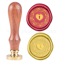 SUPERDANT Wax Seal Stamp Lock Pattern Vintage Seal Stamp Retro Removable Brass Head 25mm Wooden Handle Seal Stamp for Greeting Card, Envelope Invitation, Gift Wrapping