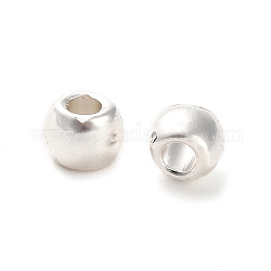 Perles en alliage, Plaqué longue durée, rondelle, couleur d'argent, 5x5mm, Trou: 2.4mm