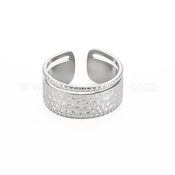 304 anillo de puño abierto martillado de acero inoxidable para mujer, color acero inoxidable, nosotros tamaño 6 3/4 (17.1 mm)