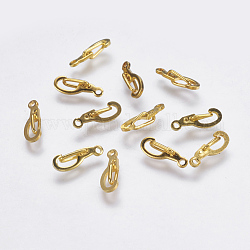 Brass Key Clasp Findings, Snap Clasps, Lead Free, Cadmium Free and Nickel Free, Golden Color, Size: about 4.8mm wide, 14mm long, hole: 1mm
