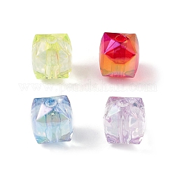 Perles en acrylique transparente, cube, couleur mixte, 11.5x10x10mm, Trou: 2mm