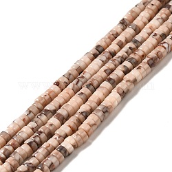 Perles en fossile naturelle, perles heishi, Plat rond / disque, 4x2mm, Trou: 1mm, Environ 195~197 pcs/chapelet, 15.83'' (40.2 cm)
