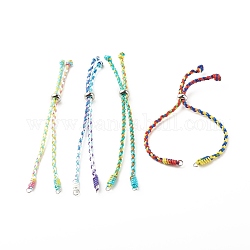 Плетеный браслет из нейлоновой нити, с 201 бусиной из нержавеющей стали для изготовления браслетов-слайдеров, разноцветные, 10 дюйм (25.5 см), 3.5~5 мм