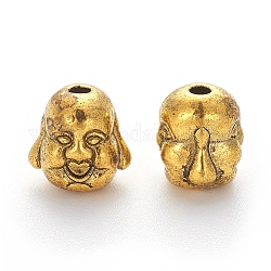 Perline in lega stile tibetano, creazione di gioielli di Buddha,  piombo libero, oro antico, 10x10x9mm, Foro: 2 mm