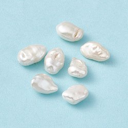 Barocke natürliche Keshi-Perlenperlen, Oval, Muschelfarbe, 16.5~19x11~12x8~10 mm, Bohrung: 0.8 mm
