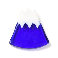 Plateau de vaisselle en verre, décor de bureau, pour baguettes porte-stylo, forme de montagne enneigée, bleu, 37.5x35.5x7.5mm